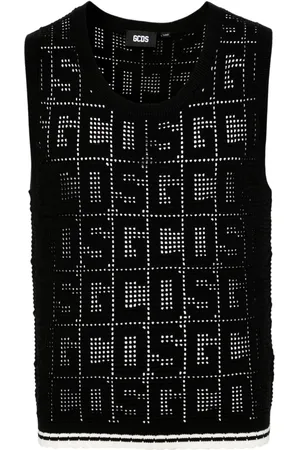 GCDS Monogram-pattern sleeveless jumper