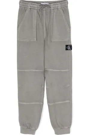 Calvin Klein Logo tag ribbed-detailed jogging trousers