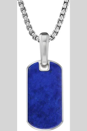 David Yurman Sterling silver Chevron lapis lazuli tag (21mm)