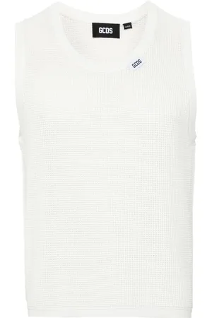 GCDS Waffle-knit sleeveless jumper