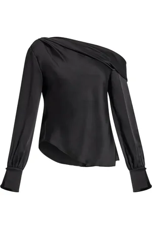 Simkhai Alice cold-shoulder satin blouse