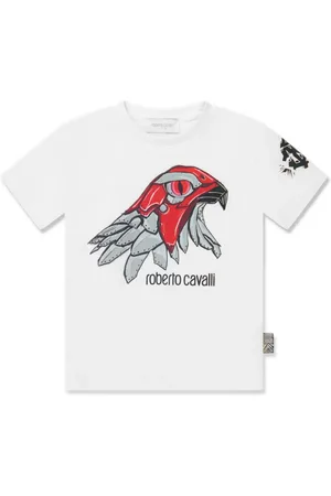 Roberto Cavalli Junior carousel-print cotton T-shirt - White