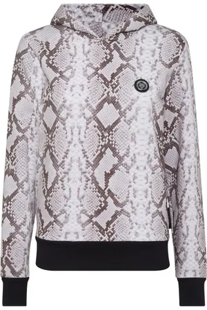 Philipp Plein Tiger logo-patch python-print hoodie