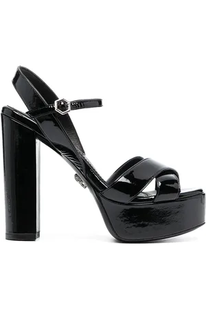 Philipp Plein Patent-effect heeled sandals