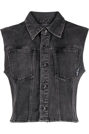MISS MOLY Women Denim Vest Sleeveless Jean Vest with Chest Pockets | eBay