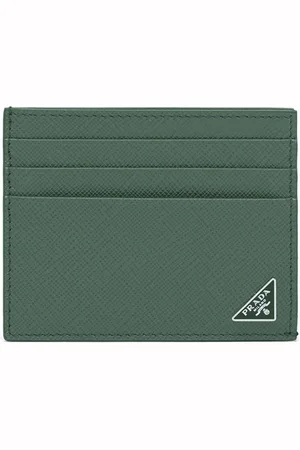 Prada Triangle-logo leather cardholder