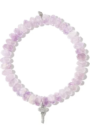 Sydney Evan 14kt white gold Mini Key amethyst and diamond bracelet