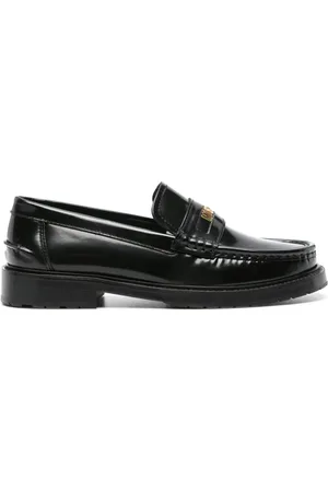 Moschino Logo-lettering leather loafers