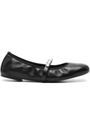 Stuart Weitzman Goldie pearl-embellished ballerina flats