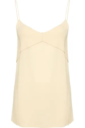 Fabiana Filippi Beaded-trim crepe tank top