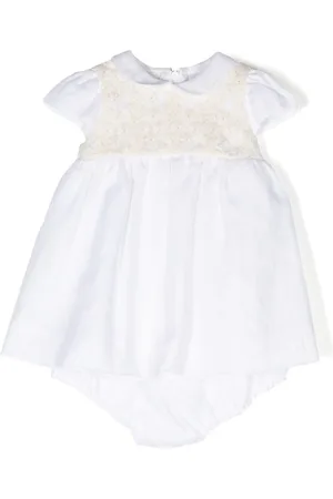 LA STUPENDERIA Floral-embroidered cotton dress