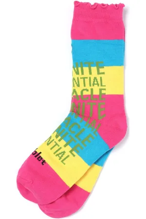 DOUBLET Slogan-print striped socks