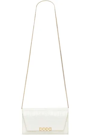 Victoria Beckham Crocodile-embossed leather wallet-on-chain