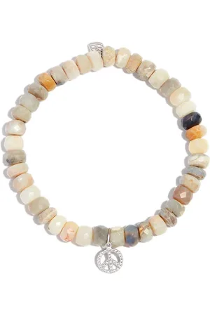 Sydney Evan 14kt white gold diamond and opal charm bracelet