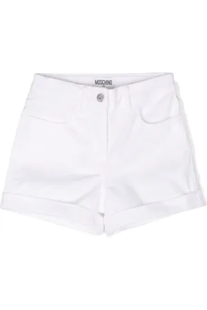 Moschino Logo-embroidered denim shorts