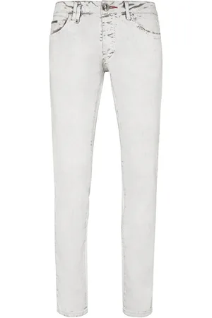 Philipp Plein Skull-stamp washed skinny jeans