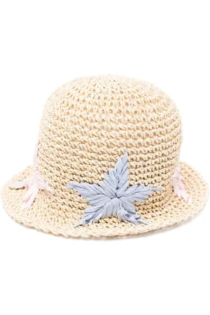 MONNALISA Woven-star sun hat