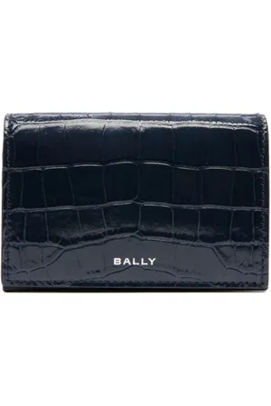 Bally Logo-print croc-leather wallet