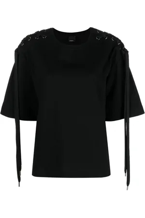 Pinko Lace-up cotton T-shirt