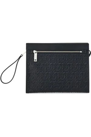 Salvatore Ferragamo Gancini logo-embossed clutch bag