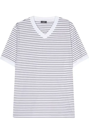 PESERICO SIGN V-neck striped T-shirt