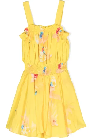 Lapin House Floral-print draped playsuit