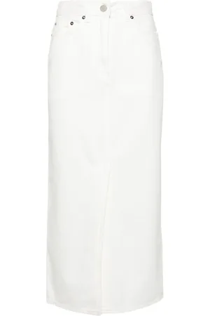 Loulou Studio Straight denim midi skirt