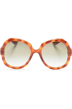 Gucci Logo-engraved oversize-frame sunglasses