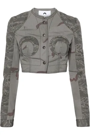 Marine Serre Regenerated cropped camouflage jacket