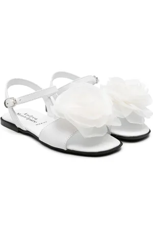 MONTELPARE TRADITION Floral-appliqu?? leather sandals