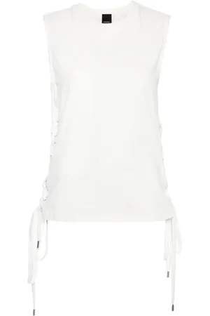 Pinko Lace-up cotton tank top