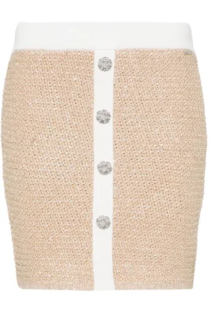 Liu Jo Embellished-buttons boucl?? skirt
