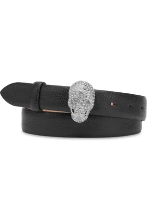 Philipp Plein Skull leather belt