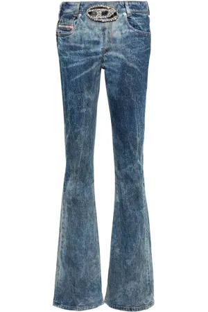 Diesel Gem-logo buckle flared jeans
