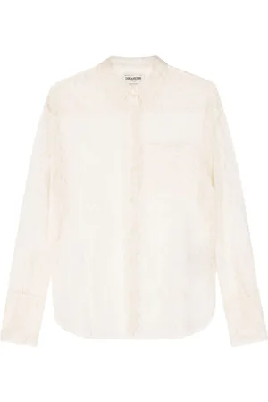 Zadig & Voltaire Tyrone floral-lace mesh shirt