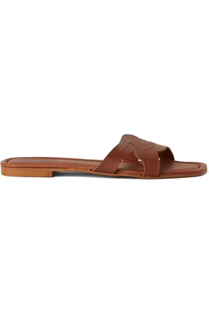 Karl Lagerfeld Logo-embossed leather sandals