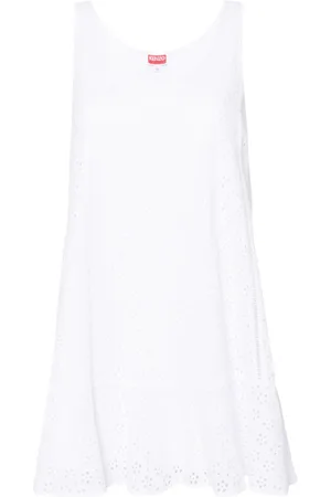 Kenzo Broderie-anglaise sleeveless minidress