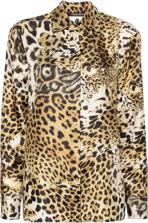 Roberto Cavalli Leopard-print silk shirt