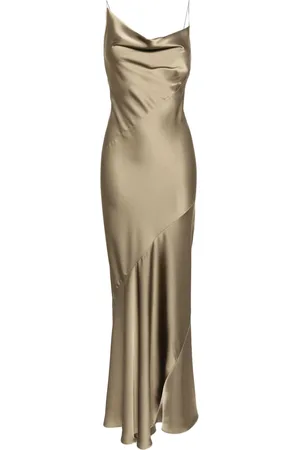 Serafini Cowl-neck satin maxi dress
