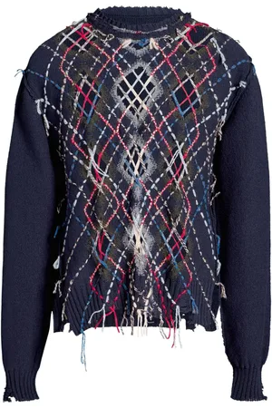 Maison Margiela Cut-out intarsia-knit jumper