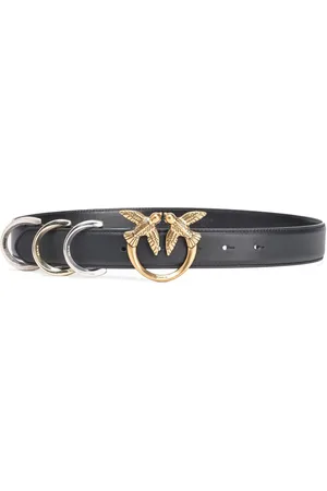 Pinko Love Birds-buckle leather belt