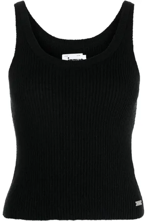 Izzue Logo-plaque ribbed tank top
