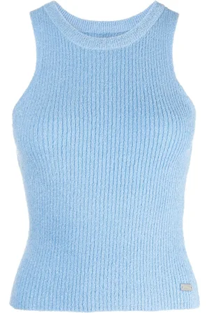 Izzue Logo-plaque ribbed tank top