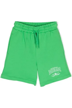 Msgm Logo-print cotton bermuda shorts