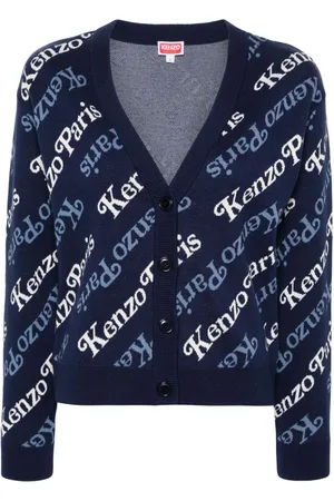 Kenzo Verdy intarsia-logo cropped cardigan