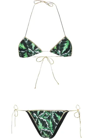 Reina Olga Sam leaf-print bikini set