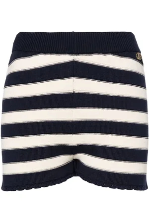 Twin-Set Striped knitted mini short