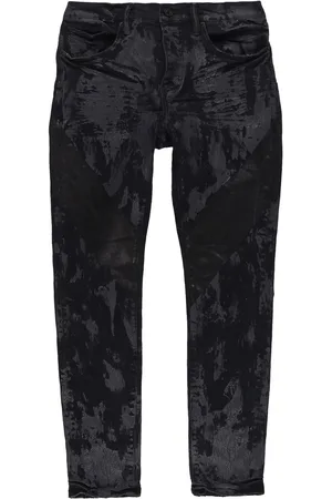 Purple Brand Crackle-effect print jeans