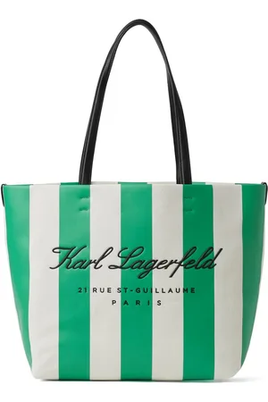 Karl Lagerfeld Hotel Karl striped canvas beach bag