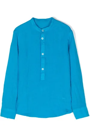 Paolo Pecora Band-collar linen shirt